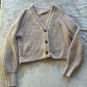 Garage Button-Up Knit Cardigan - Light Gray